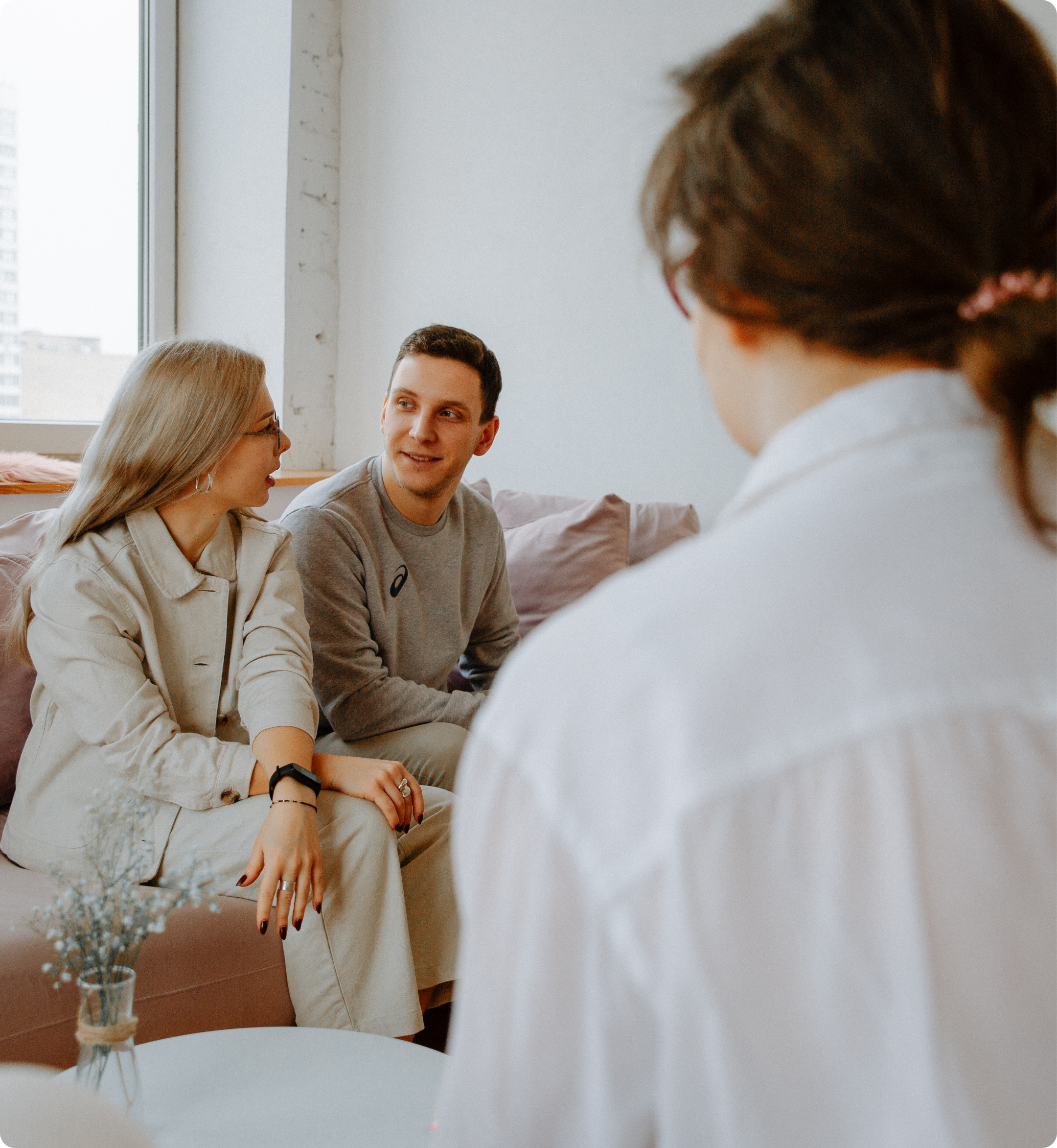 Therapist meeting with couple